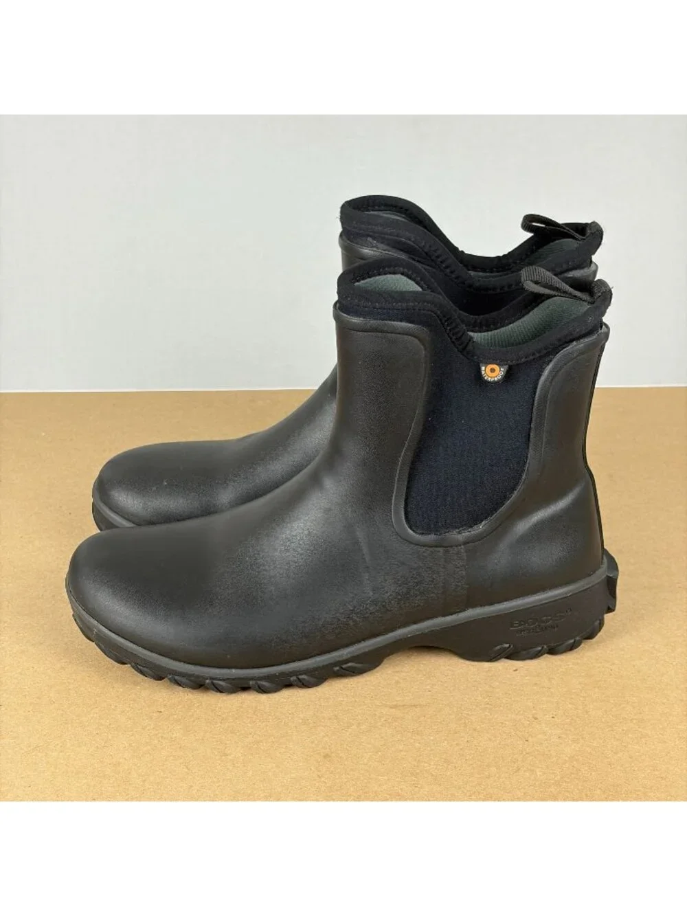 Bogs Sauvie Waterproof Pull On Rain Boots Womens 8 Black Double Gore